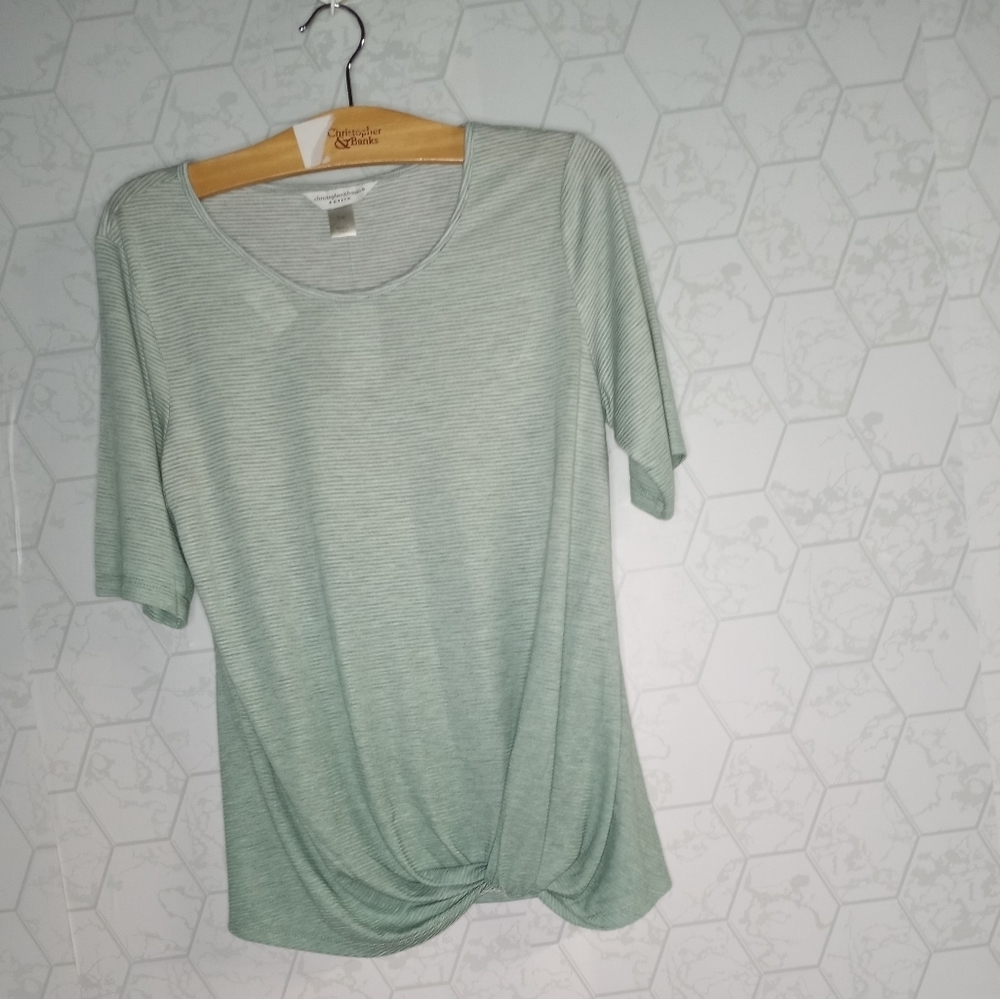 Christopher & Banks twist hem stripe top